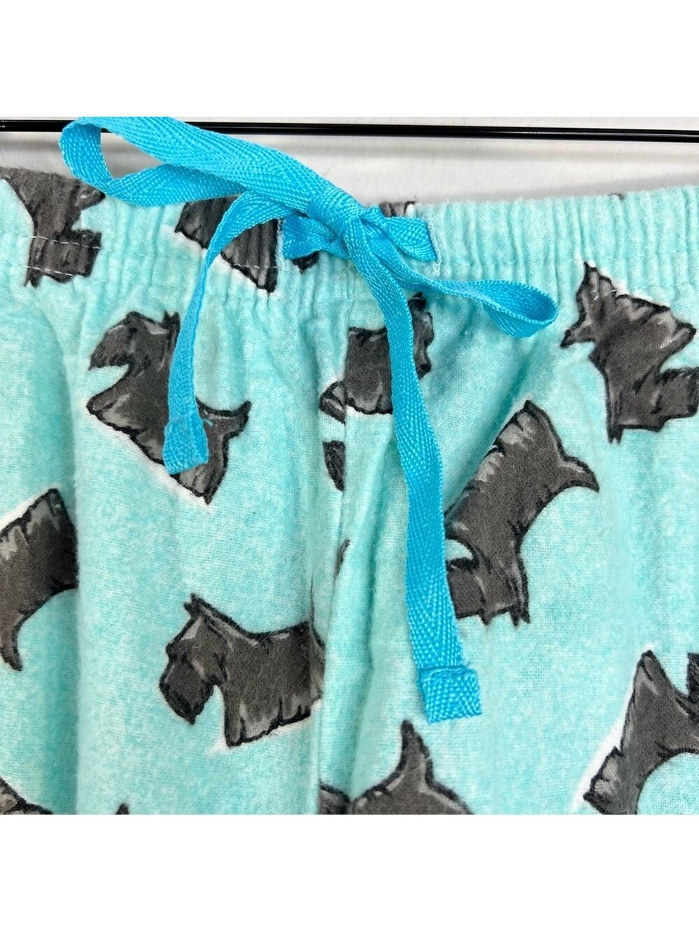 Aqua blue cotton flannel Scottie dog lounge pants pyjama pants XXL / 20 - Picture 11 of 14
